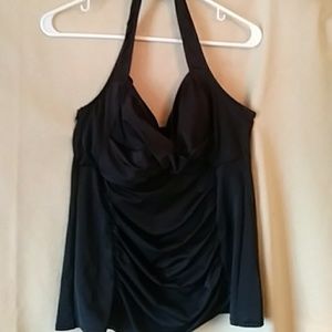 Inches Off black halter swim top-sz 14